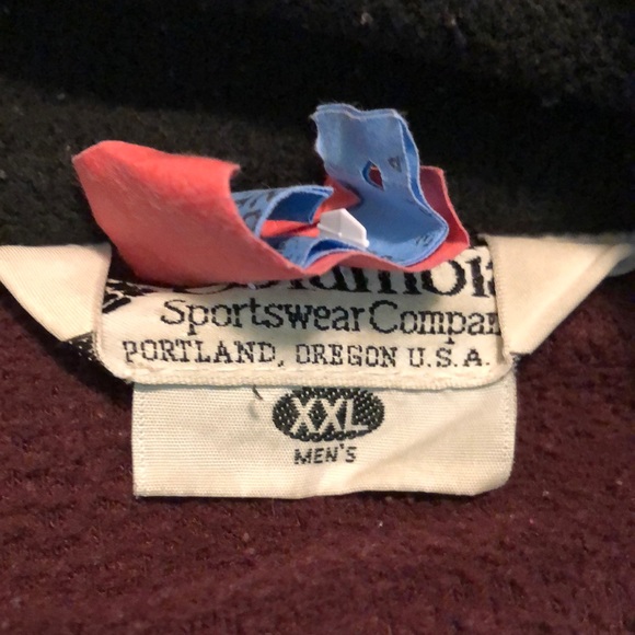 VINTAGE COLUMBIA Size 2x XXL Fleece Zip-Front USA Deep Wine + Black WARM Outdoor - Picture 13 of 14